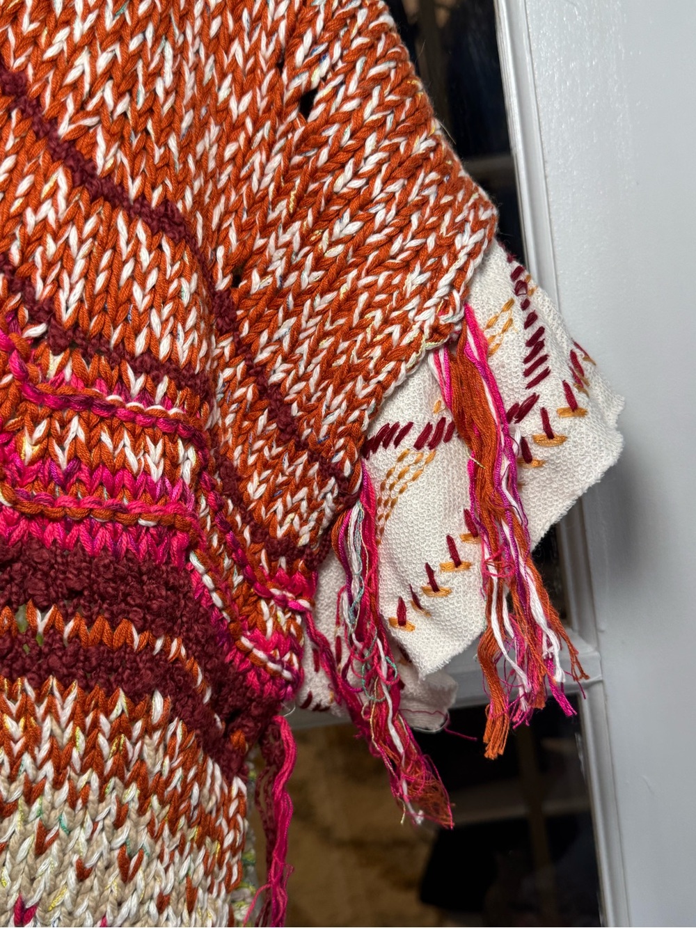 Free People Skies the Limit Cardigan/sweater/poncho Dessert Dream Fringe Boho - Picture 11 of 13